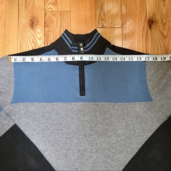 Mexx men’s grey and blue sweater with partial zip - Picture 4 of 12